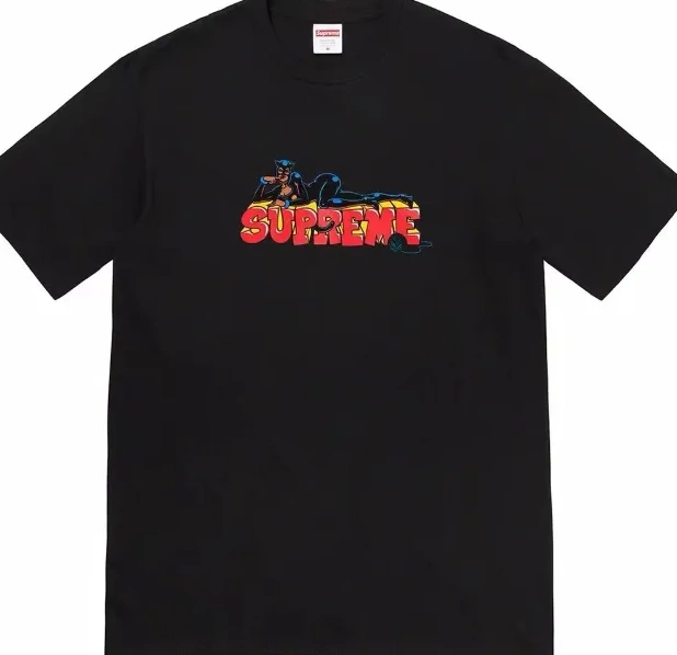 Catwoman Pattern Week White Tee Sleeve Black XL Letter and L S 22FW Short Cartoon T-shirt M Printed 0707